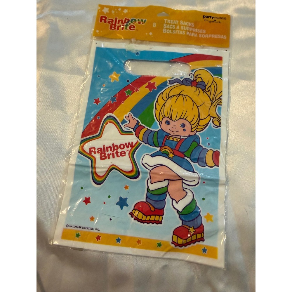 Vintage Rainbow Brite Hallmark Party Express Treat Sacks 8 Count New Sealed
